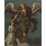 Ángel de la Guarda, MÉXICO, SIGLO XVIII, Óleo sobre tela