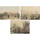 Casimiro Castro - J. Campillo, TRAJES MEXICANOS - CAMINO DE TACUBAYA A CHAPULTEPEC, Litografías coloreadas