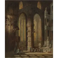 Jules Rousseau, IGLESIA, Óleo sobre tela