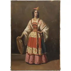 Édouard Pingret, RETRATO DE PASTORA, Óleo sobre tela