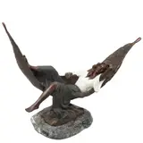 Miguel Michel, MÉXICO, Bronce patinado policromado y base de mármol gris veteado