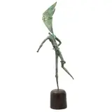 Pal Kepenyes, ÁNGEL, Escultura en bronce con patinado color verde y base de madera