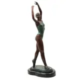 Miguel Michel, MÉXICO, Bronce patinado policromado y base de mármol negro