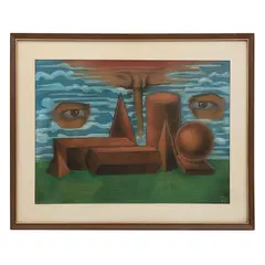 Luis Ortiz Monasterio, Autorretrato, 1977, Pastel sobre cartulina
