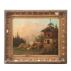 A. Leid, Paisaje campirano, Óleo sobre tela. Firmado. Fechado 68