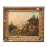 A. Leid, Paisaje campirano, Óleo sobre tela. Firmado. Fechado 68
