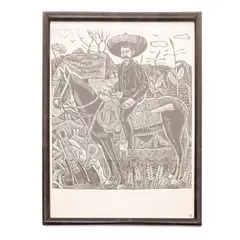 Erasto Cortés, EMILANO ZAPATA, Xilografía, 40 x 30 cm
