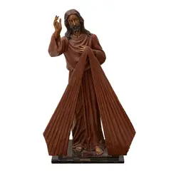Miguel Michel, JESÚS DE LA DIVINA MISERICORDIA, Bronce, patinado policromado; con base de mármol negro (lascaduras)