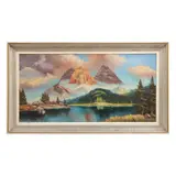 Paisaje de lago con montaña by Autor No Identificado, Óleo sobre tela. Firmado "I. Zenot", sold Mar 2025