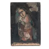 la Virgen Dolorosa, MÉXICO, SIGLOS XVIII-XIX*, Óleo sobre tela