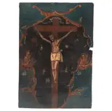Cristo Crucificado, MÉXICO, SIGLO XIX, Óleo sobre tela
