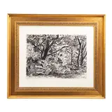 Fernando Castro Pacheco, Paisaje #3, Tinta china sobre papel. Firmada y fechada 1947