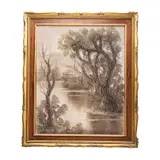 Sergio Bravo Hidalgo, Árbol, Óleo sobre tela. Firmado