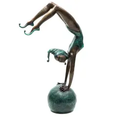 Equilibrista, SIGLO XX, Bronce, patinado en color verde y marrón