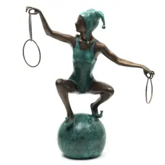 Equilibrista, SIGLO XX, Bronce, patinado en color verde y marrón
