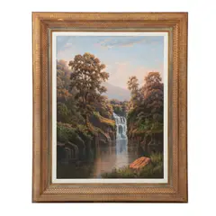 Paisaje con cascada, 2004 by Jesús Orozco Martínez, 2004, Óleo sobre tela, sold Mar 2025