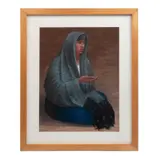 Autor No Identificado, Retrato de dama, Pastel sobre papel