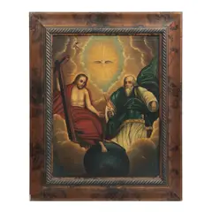 Santísima Trinidad, MÉXICO, FINALES DEL SIGLO XIX, Óleo sobre tela