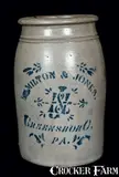 Hamilton & Jones, HAMILTON & JONES / GREENSBORO / PA Stoneware Jar, circa 1875, Stoneware