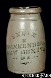 Eneix & Frankenberry, ENEIX & FRANKENBERRY / NEW GENEVA, PA Stoneware Canner, circa 1875, Stoneware