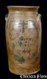 J. P. Parker, J.P. PARKER / JANE LEW (West Virginia) Stoneware Churn, circa 1875, Stoneware