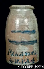 Palatine, PALATINE / W. VA. Stoneware Striper, circa 1875, Stoneware