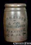 J.M. Harden, J.M. HARDEN / PALATINE / W. VA. Stoneware Wax Sealer, circa 1875, Stoneware