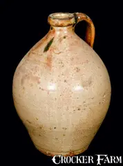 Edmund Darch Lewis, E D LEWIS / BUSHNELLS BASIN New York Redware Jug, circa 1848-1854, Redware