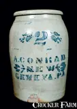 A. Conrad, A. CONRAD. / NEW / GENEVA, PA Stoneware Jar, circa 1875, Stoneware