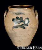 J.F. Brayton, J.F. BRAYTON / UTICA, New York Stoneware Jar, circa 1830, Stoneware