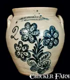 W.H. Farrar & Co., W.H. FARRAR & CO. / GEDDES, N.Y Stoneware Jar w/ Floral Decoration