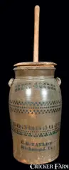 E. B. Taylor, E.B. TAYLOR / Richmond, Va. Stoneware Churn, circa 1875, Stoneware