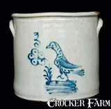 W.H. FARRAR / GEDDES. N.Y. Bird Crock by W. H. Farrar, circa 1870, Stoneware, sold Mar 2011