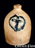 Rare Mark, CLINTON POTTERY New York Stoneware Jug (Rare Mark), circa 1847, Stoneware