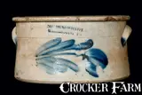 COWDEN & WILCOX / HARRISBURG, PA Stoneware Cake Crock by Cowden & Wilcox, circa 1865, Stoneware, sold Mar 2011