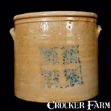 F.H. COWDEN / HARRISBURG Stoneware Crock w/ Stenciled Design by F.H. Cowden, circa 1880, Stoneware, sold Mar 2011
