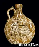 Bulkley Fisk & Co., BULKLEY FISK & CO. / NEW YORK Rockingham Pottery "Game Bag" Flask, mid 19th century, Stoneware
