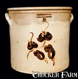 Norton & Fenton, NORTON & FENTON / East Bennington, VT Stoneware Crock w/ Brown Decoration
