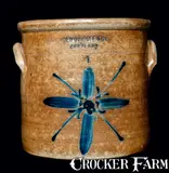 M. Woodruff, M. WOODRUFF / CORTLAND (New York) Stoneware Crock w/ Floral Design