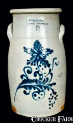 H.N. Ballard, H.N. BALLARD / BURLINGTON, VT Antique Stoneware Churn, circa 1860, Stoneware