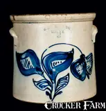 N.A. WHITE & SON / UTICA, N.Y. Stoneware Crock w/ Flower Decoration by N.A. White & Son, circa 1885, Stoneware, sold Mar 2011
