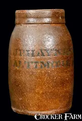 Ohio Origin, J.P. HAYNES & CO. / BALTIMORE MD Advertising Jar (Ohio Origin), circa 1880, Stoneware