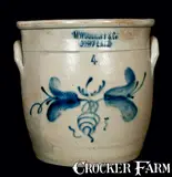 M. Woodruff & Co, M. WOODRUFF & CO / CORTLAND Stoneware Cream Jar, circa 1867-1869, Stoneware