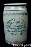 Henry Lenz, HENRY LENZ / ALLEGHENY CITY, PA (Pittsburgh) Stoneware Advertising Jar, circa 1875, Stoneware