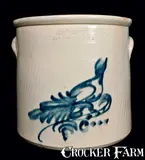 Adam Caire, ADAM CAIRE / POKEEPSIE NY Stoneware Bird Crock, circa 1885, Stoneware