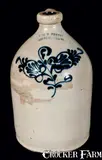 J. & E. Norton, J. & E. NORTON / BENNINGTON, VT Stoneware Jug w/ Floral Decoration, circa 1855, Stoneware