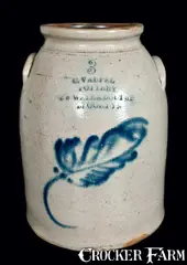 C. VAUPEL / POTTERY / 78 WALLABOUT ST / BROOKLYN Stoneware Jar by C. Vaupel Pottery, circa 1880, Stoneware, sold Nov 2010