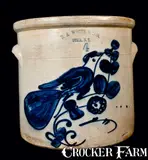 N.A. WHITE & SON / UTICA, N.Y. Paddletail Bird Jug by N.A. White & Son, circa 1885, Stoneware, sold Nov 2010
