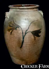 N. Clark, N. CLARK / Parkersburg, VA (West Virginia) Stoneware Crock, circa 1850, Stoneware