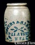 Boyers & Harden, BOYERS & HARDEN / PALATINE / WVA Stoneware Wax Sealer, circa 1875, Stoneware